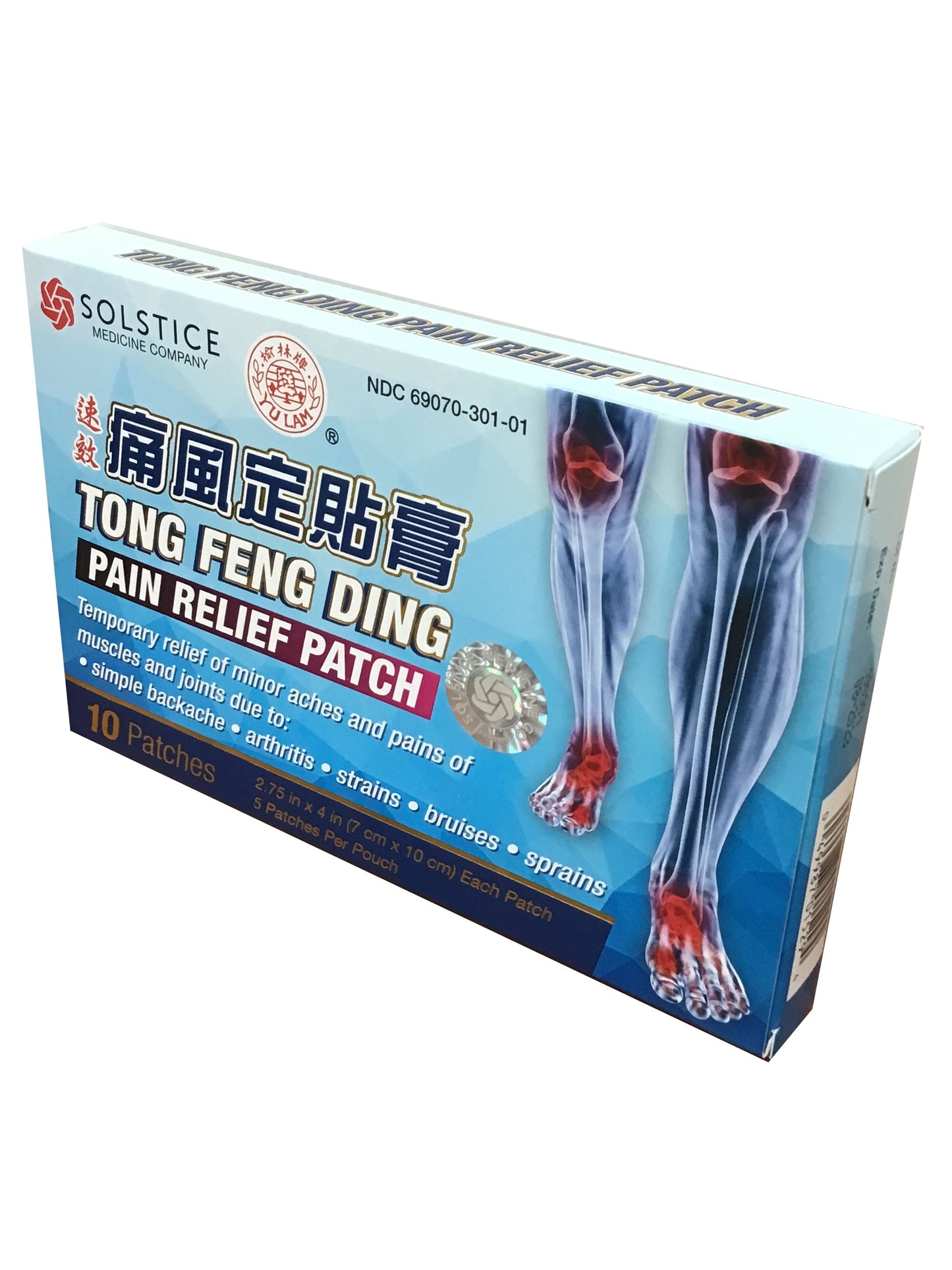 Solstice Tong Feng Ding Pain Relief Patch 10 Patches 榆林牌 痛風定貼膏
