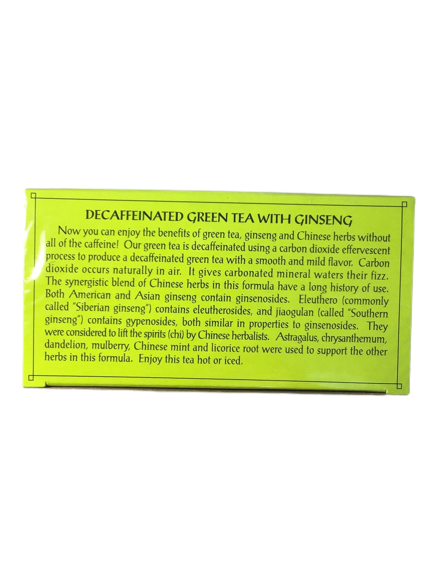 Triple Leaf Brand Decaf Green Tea with Ginseng