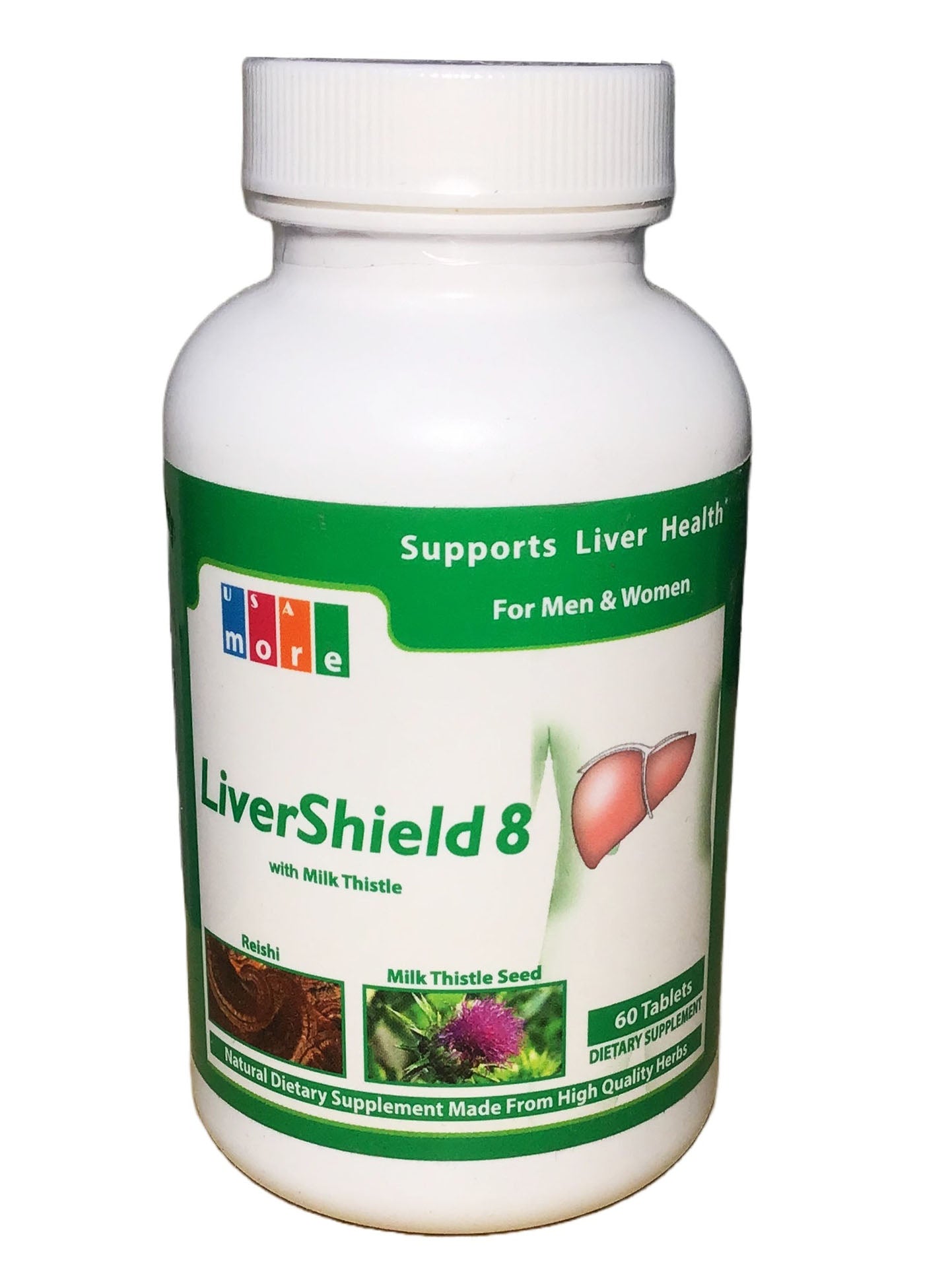 USA more LiverShield 8: (60 Tablets) Support Liver Health for Men and Women