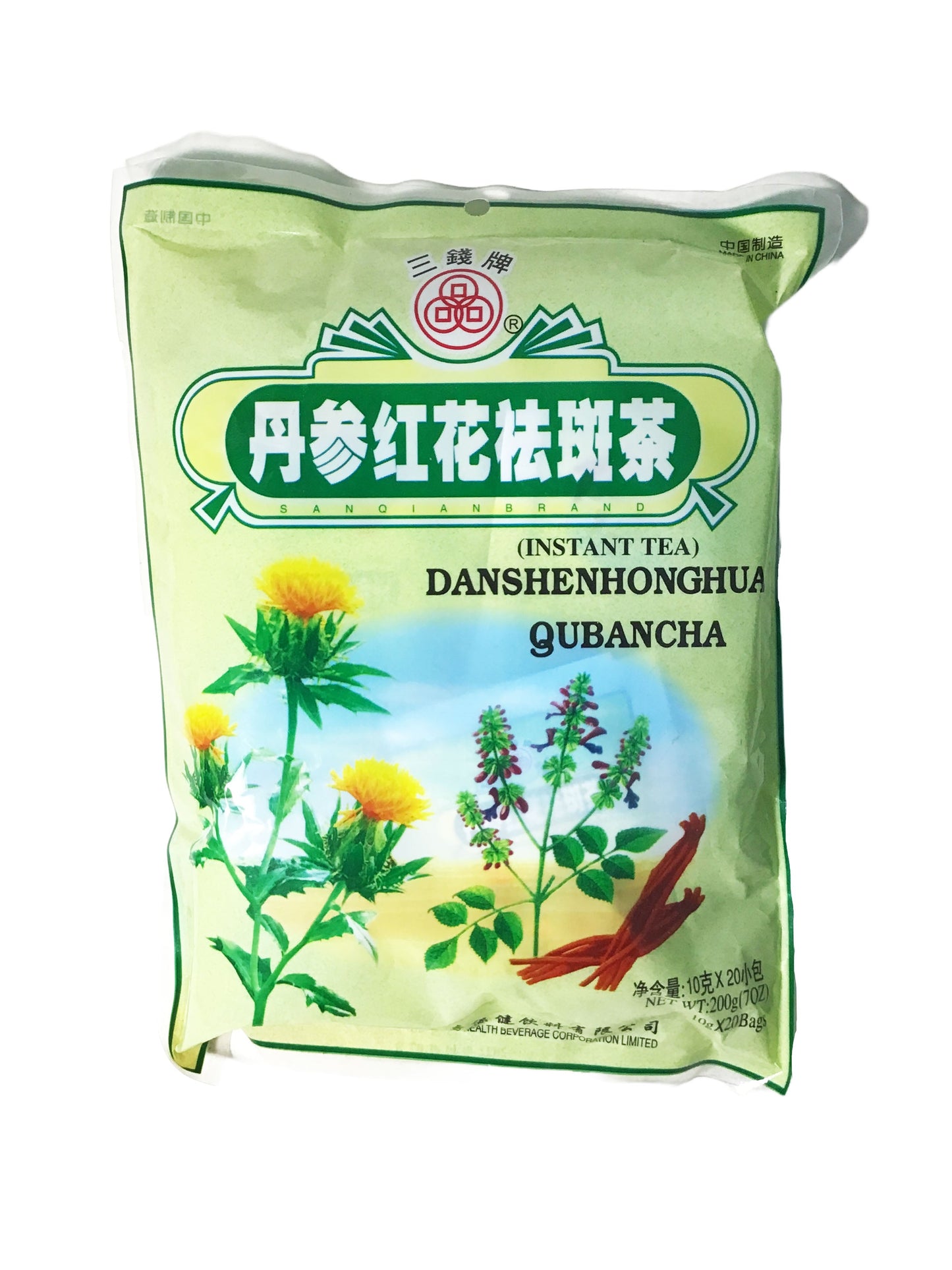 THREE COINS Dan Shen Hong Hua Qu Ban Cha (10 grams x 20 bags) 三钱牌 丹参红花祛斑茶 (10克 x 20包)