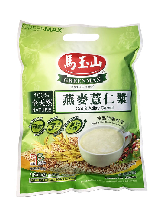 GREENMAX Oat & Adlay Cereal 12 Sachets 马玉山 燕麦薏仁浆 12小包