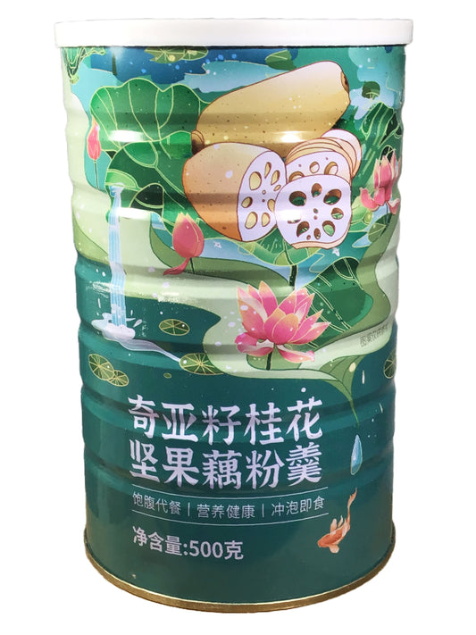 PRE-ORDER: EXPECTED 9/25/23 Chia Seed Osmanthus Nut Lotus Root Powder 盛阳山 奇亚籽桂花坚果藕粉羹 500g