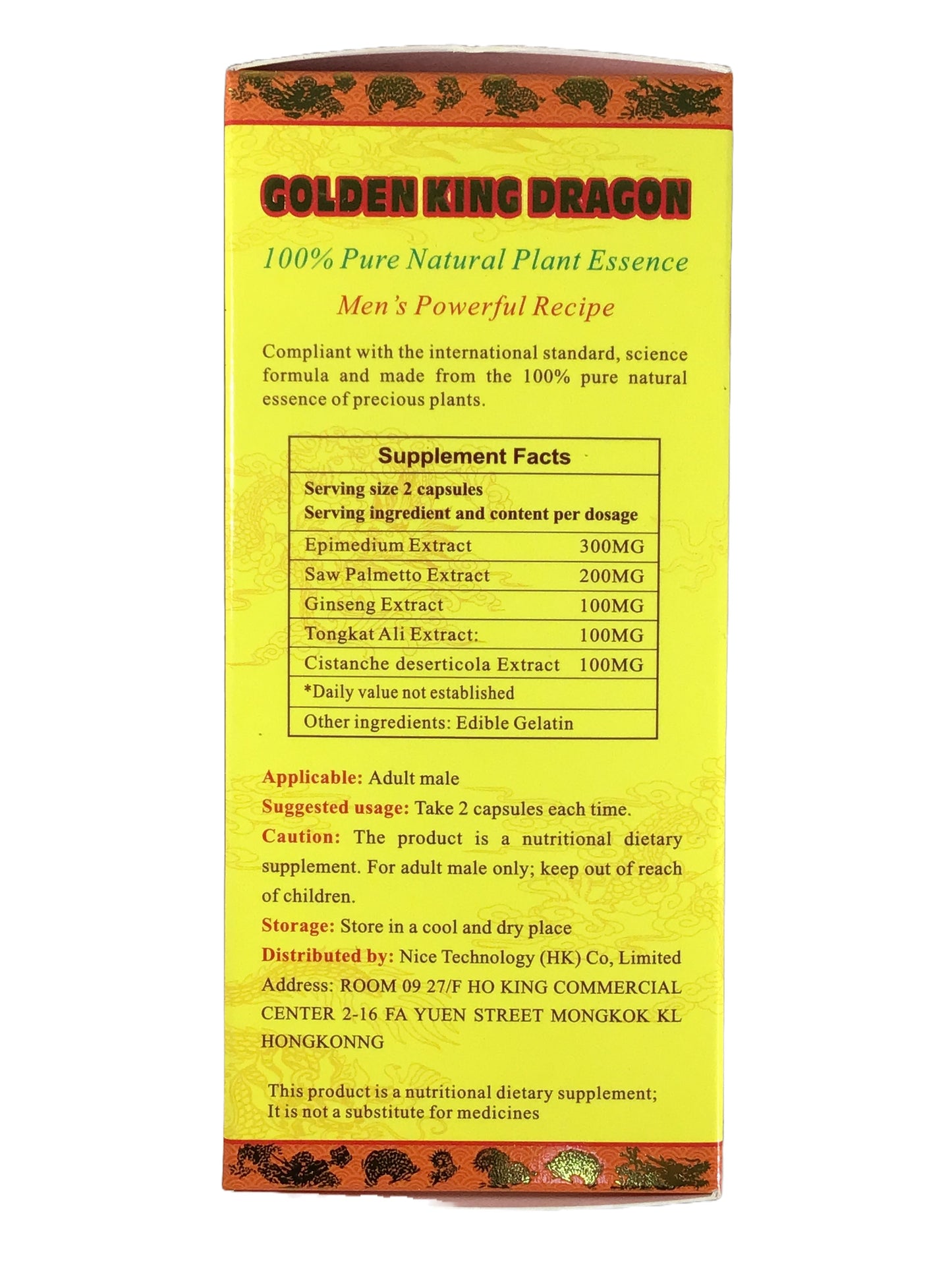 Golden King Dragon Active Essence Epimedium 60 Capsules